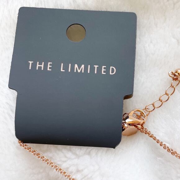 The Limited Two Row Layered Necklace Rose Gold Tone Tube Bar Pendant New - Picture 6 of 9